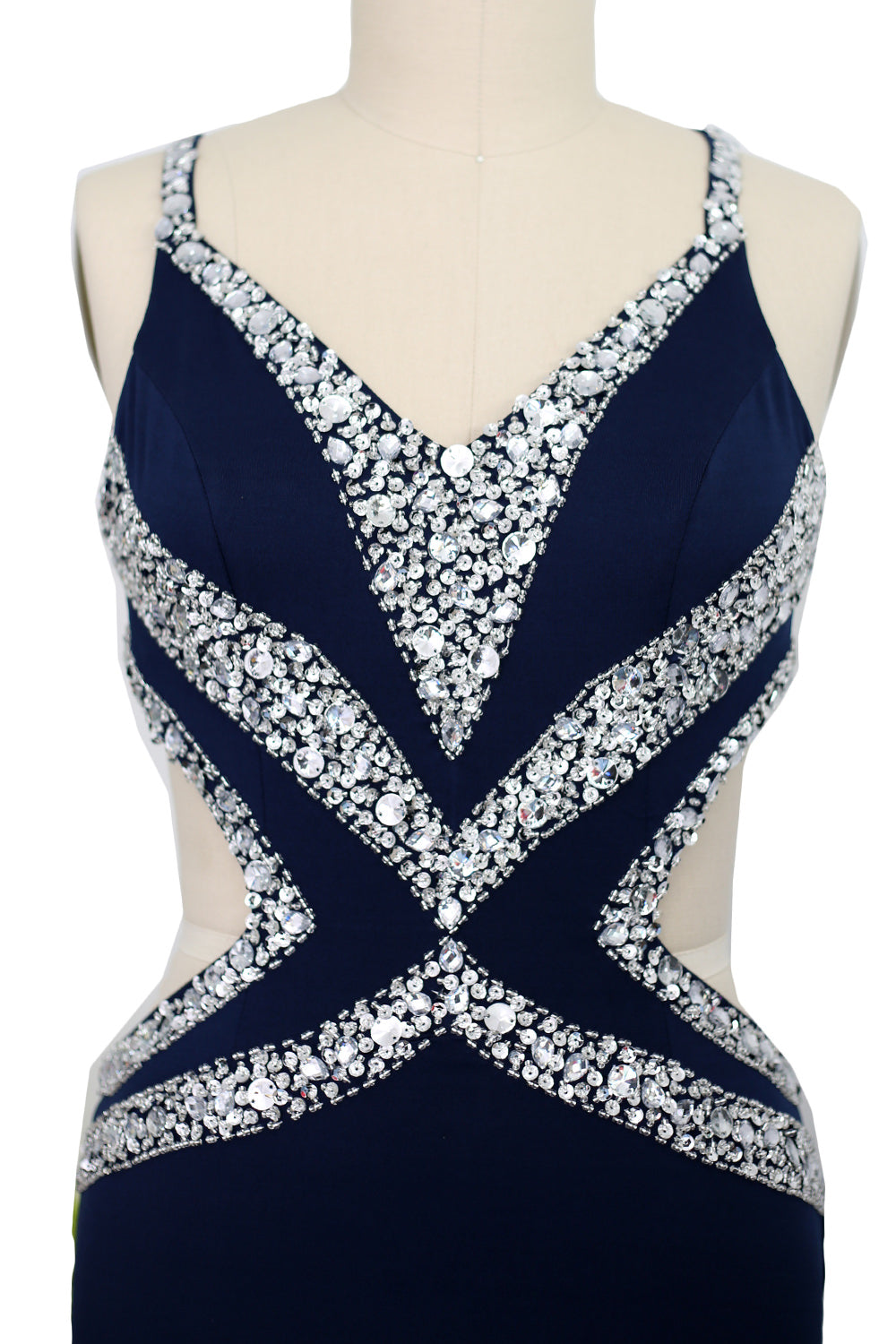 MACloth Damen-Kleid, lang, V-Ausschnitt, sexy, Meerjungfrau, Abschlussball, Partykleid, formelles Abendkleid