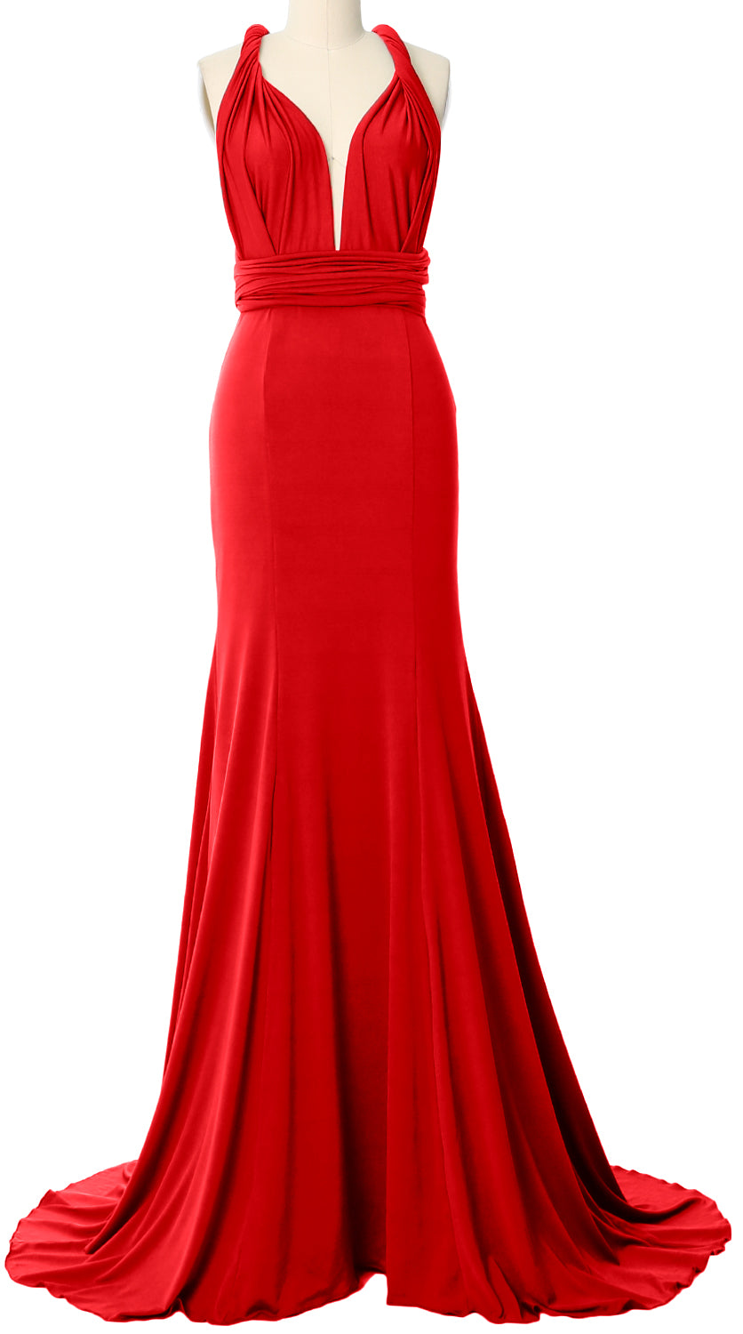 MACloth Convertible Wrap Multi Way Bridesmaid Dress Maxi Evening Formal Gown