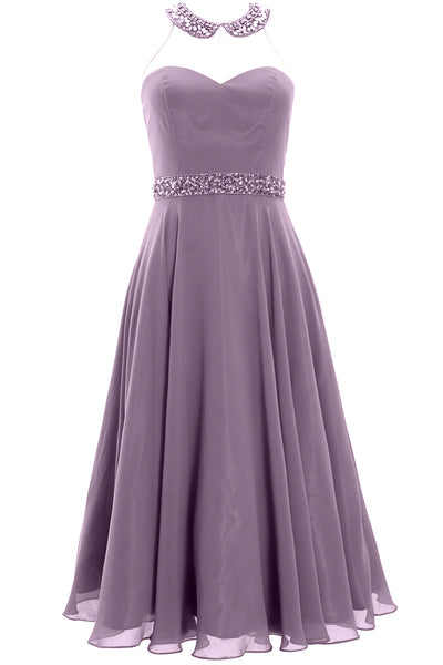 MACloth Women 2019 Beaded Short Prom Homecoming Cocktail Dress tea length midi