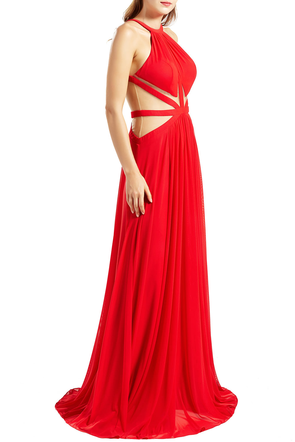 MACloth Damen Neckholder-Ballkleid mit Ausschnitt, formelles Abendkleid für Hochzeit, Party, Ballkleid