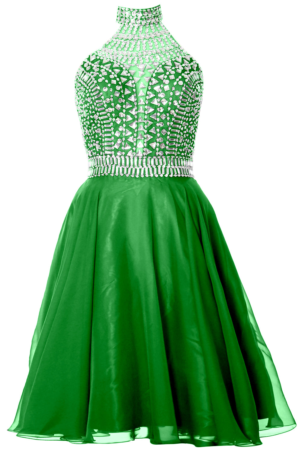 Vestido de fiesta de graduación con cuello alto y cuello halter de MACloth