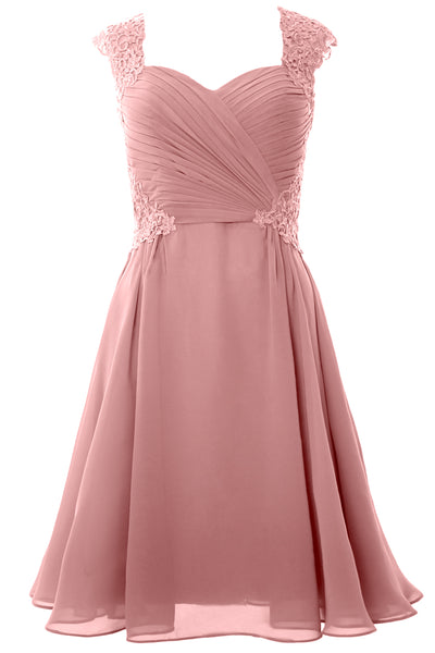 MACloth Women Cap Sleeve Cocktail Dress 2017 Short Wedding Party Formal Gown