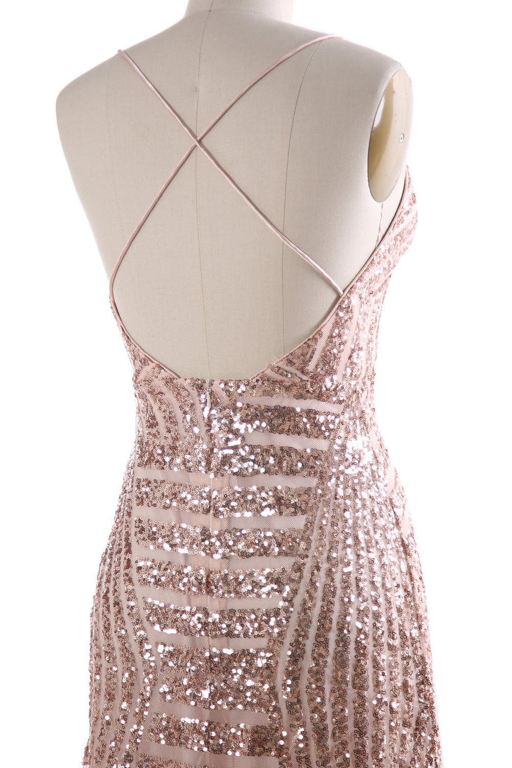 MACloth Damen Ballkleid mit tiefem V-Ausschnitt und Pailletten, lang, sexy, formelle Party, Abendkleid