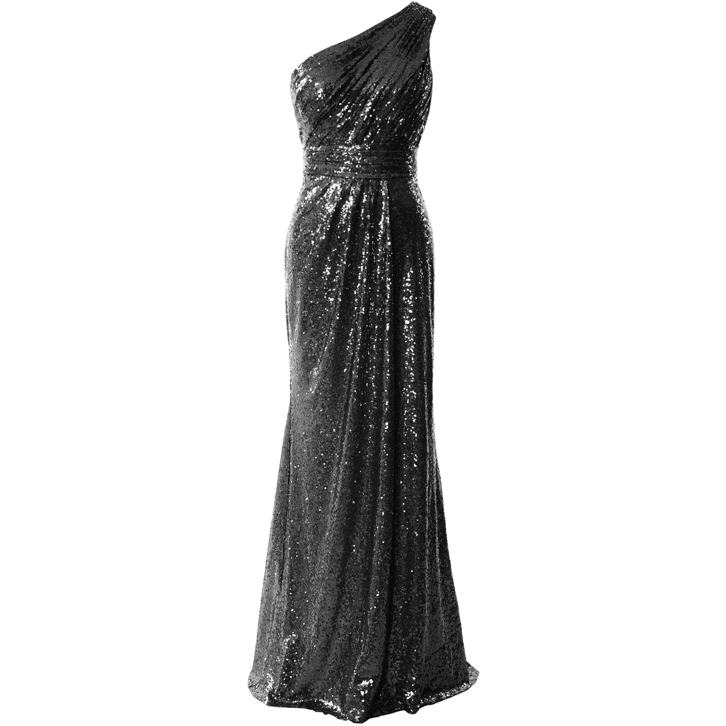 MACloth Women Bridesmaid Dresses One Shoulder Sequin Long Formal Gown MACloth Women Bridesmaid Dresses One Shoulder Sequin Long Formal Gown