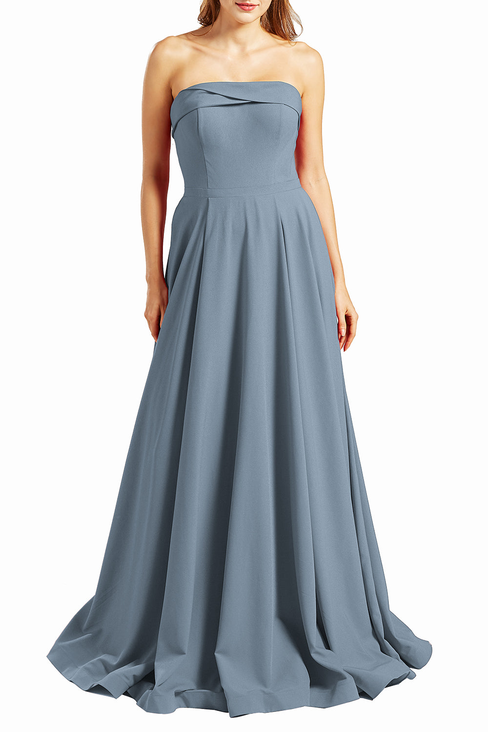 MACloth Vestidos de fiesta para mujer sin tirantes, largos, formales, de noche, estilo militar