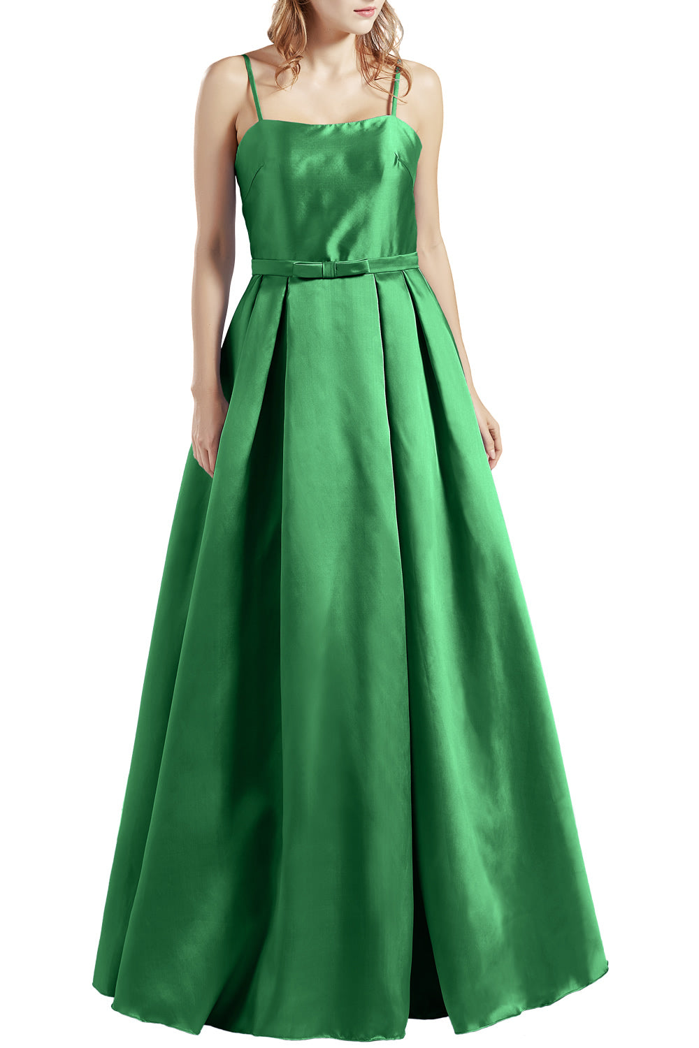 MACloth Damen Langes ärmelloses Satin-Ballkleid, Partykleid, Homecoming-Abendkleid