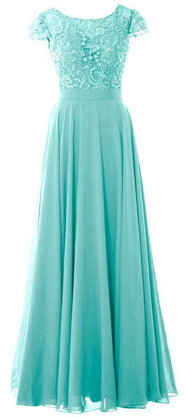 MACloth Women Mother of Bride Dresses Cap Sleeves Wedding Bridesmaid Rehearsal