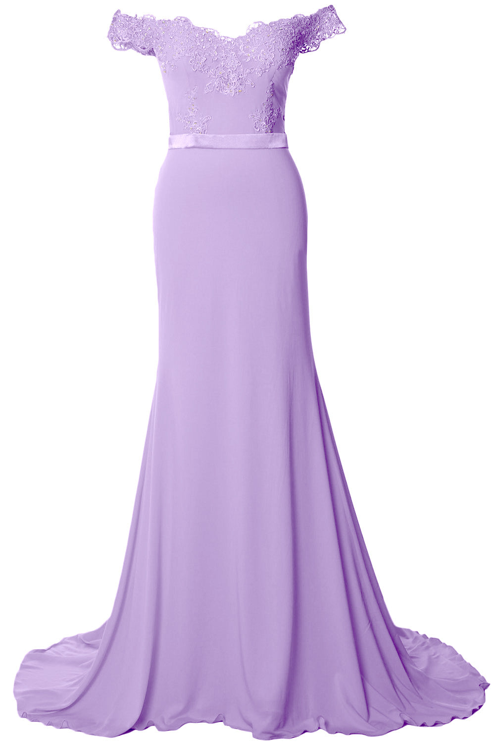 MACloth Women Prom Dresses Mermaid Off the Shoulder Lace Formal Evening Gown