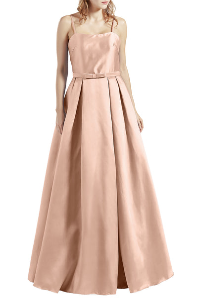 MACloth Women Long Sleeveless Satin Prom Party Dresses Homecoming Evening Gown