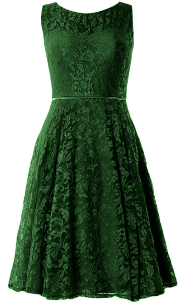 MACloth Women Lace Cocktail Dresses Vintage Short Wedding Party Guest Mother
