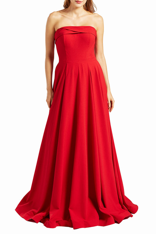 MACloth Vestidos de fiesta para mujer sin tirantes, largos, formales, de noche, estilo militar