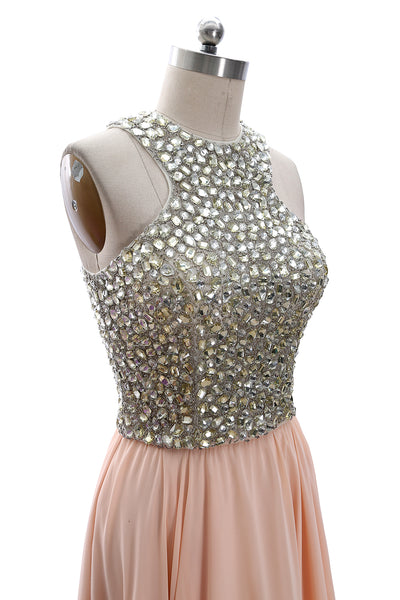 MACloth Women Two Piece Beaded Formal Evening Gown 2019 Chiffon Long Prom Dress