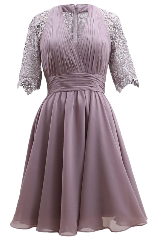 MACloth Vestidos de madre de la novia Encaje Cóctel Fiesta Invitada de boda Medias mangas