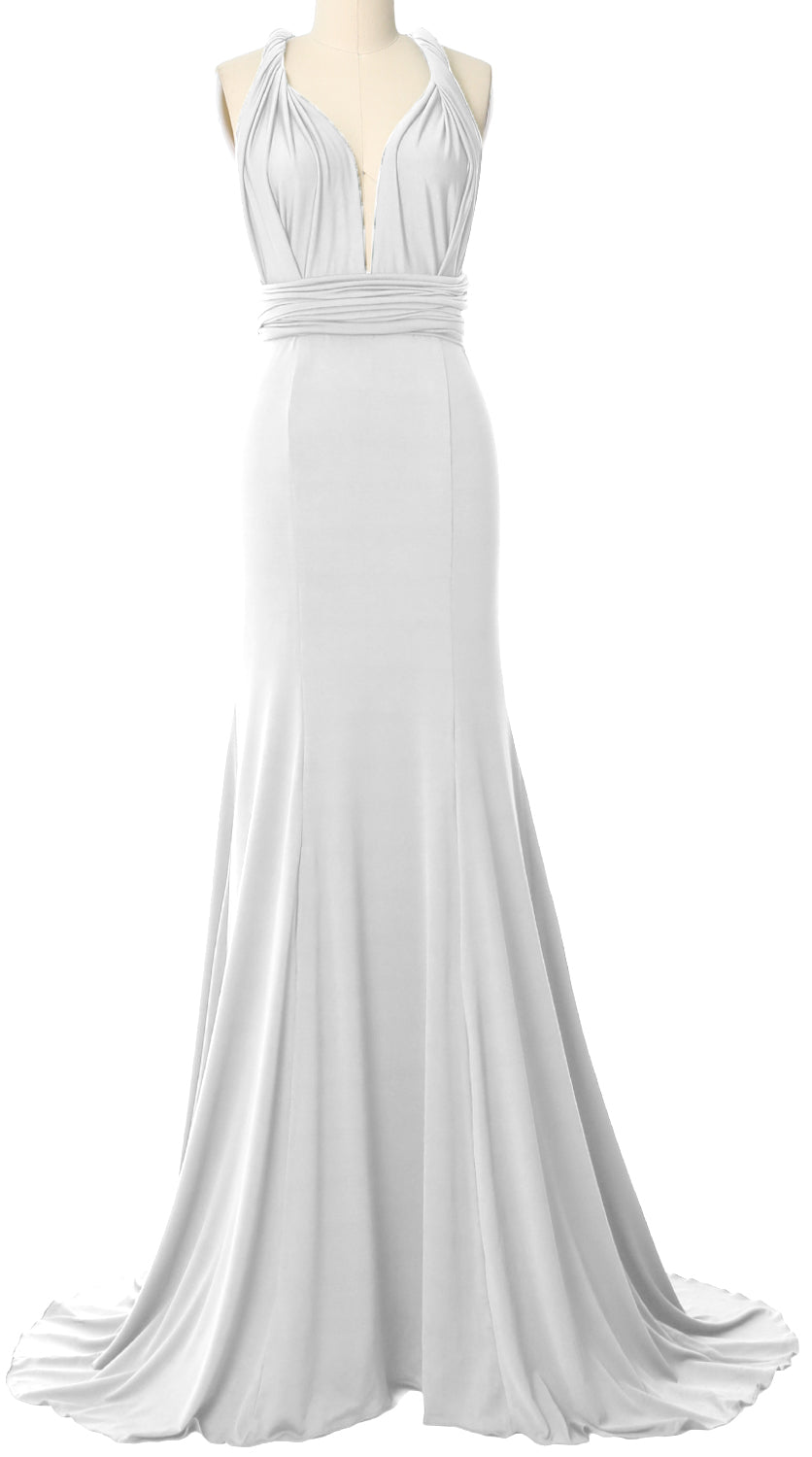 MACloth Convertible Wrap Multi Way Bridesmaid Dress Maxi Evening Formal Gown