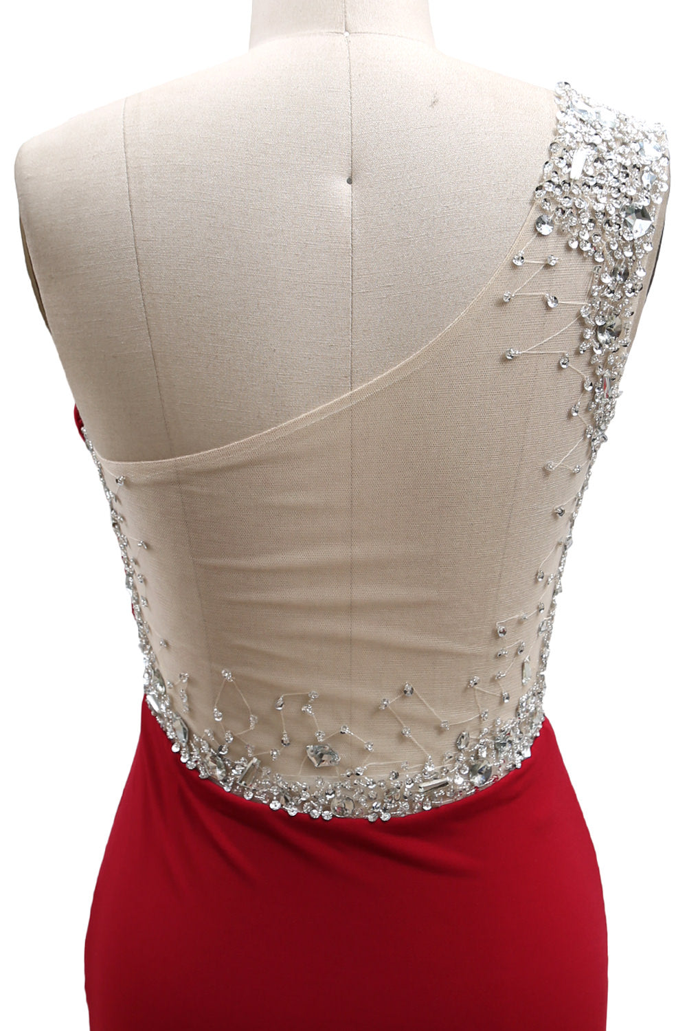 MACloth One Shoulder Prom Dresses with Split Mermaid Jersey Evening Formal Gown