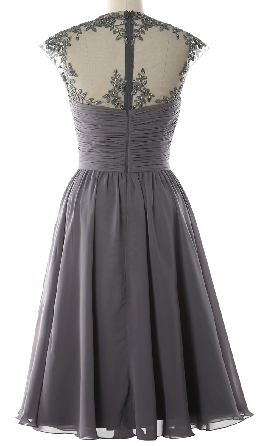 Women High Neck Cap Sleeve Lace Short Bridesmaid Dress Wedding Party Ball Gown