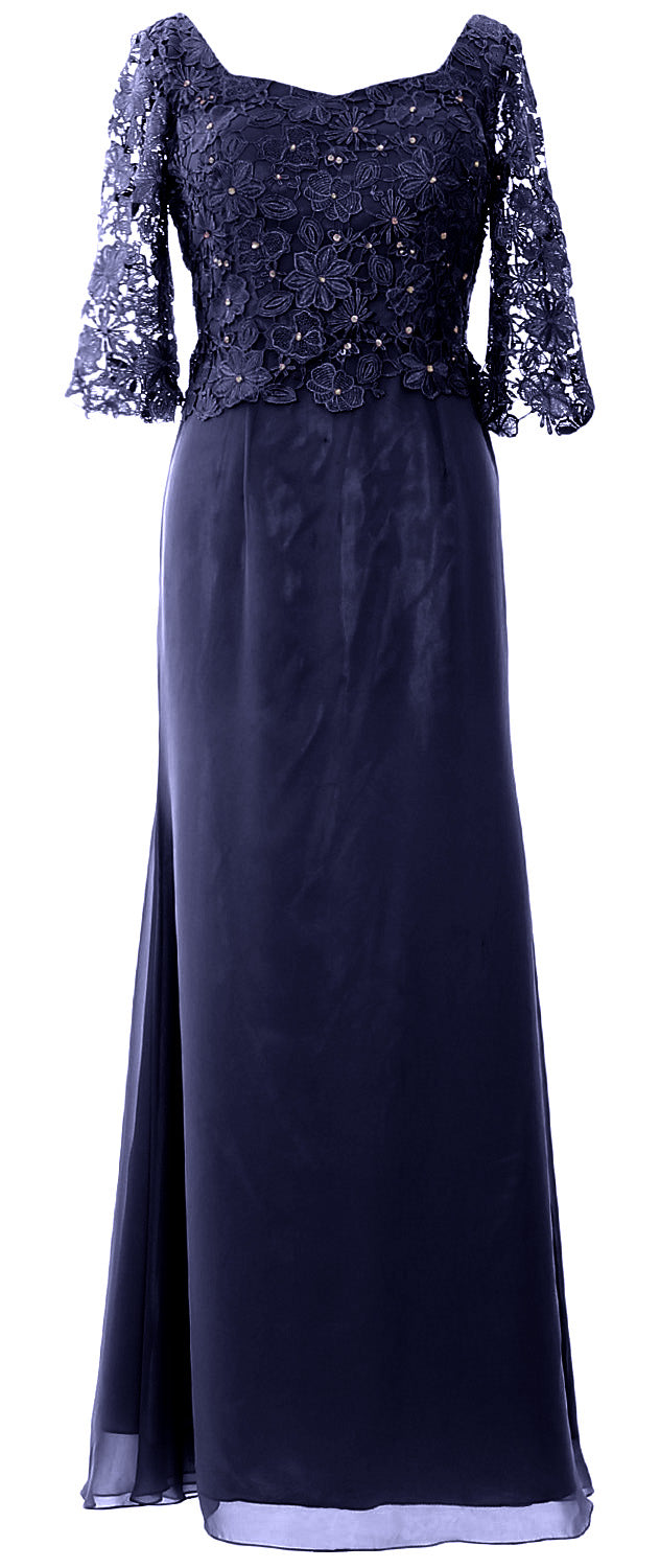 MACloth Damen Kleider für die Brautmutter, Halbarm, Spitze, formelles Abendkleid
