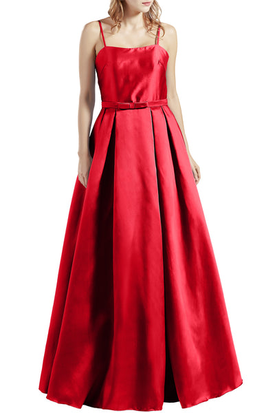 MACloth Women Long Sleeveless Satin Prom Party Dresses Homecoming Evening Gown