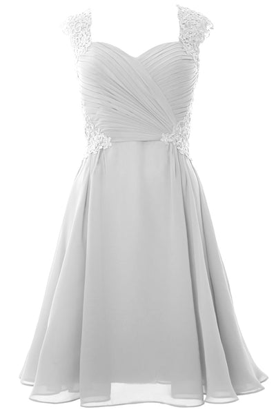 MACloth Women Cap Sleeve Cocktail Dress 2017 Short Wedding Party Formal Gown