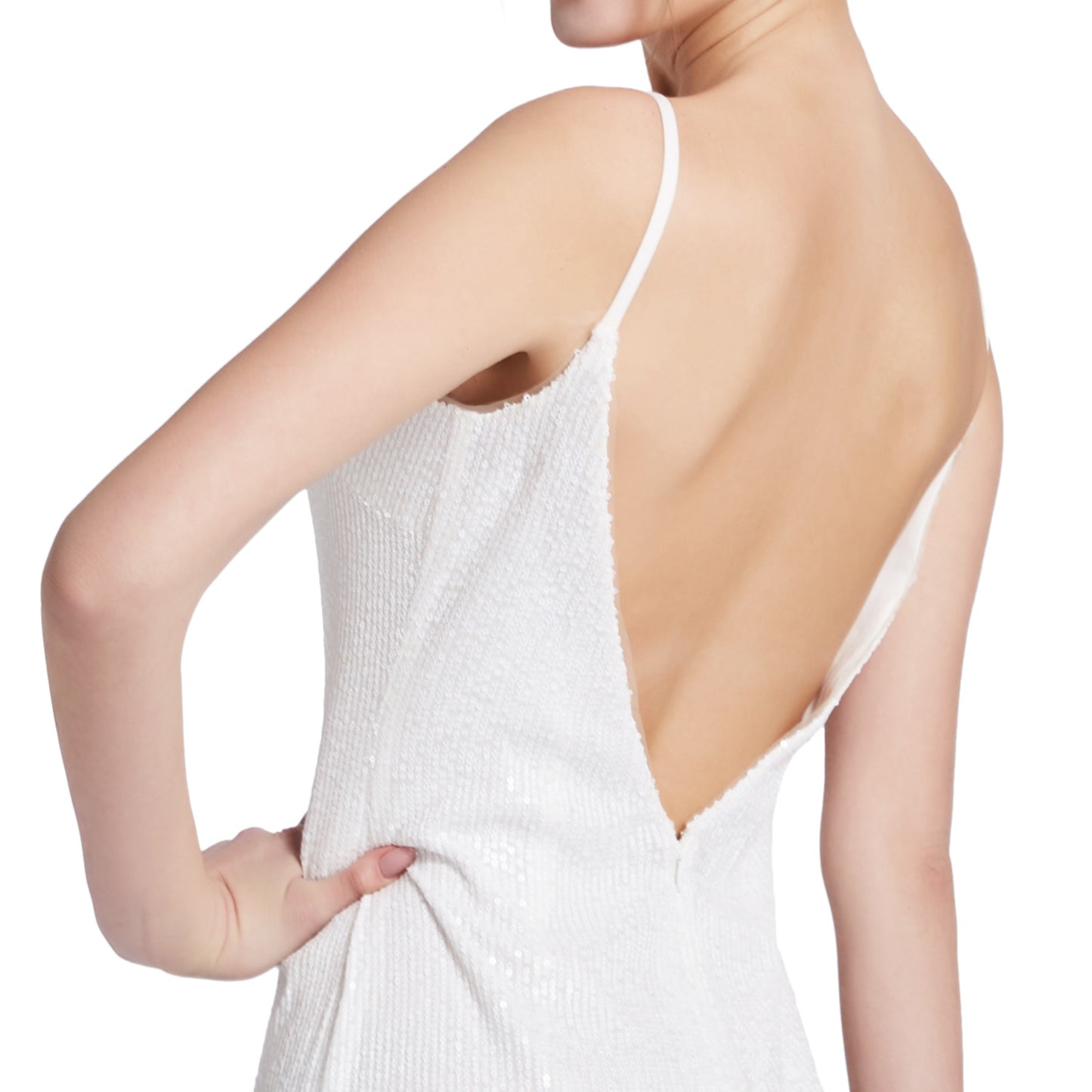 MACloth Women Spaghetti Strap Sheath Short Sequin Casual Cocktail Party Dresses