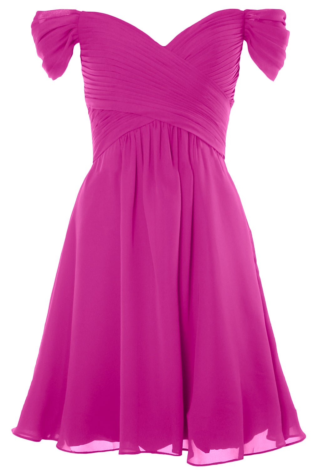 MACloth Damen Schulterfreies, kurzes Brautjungfernkleid für Hochzeit, Party, formelles Kleid