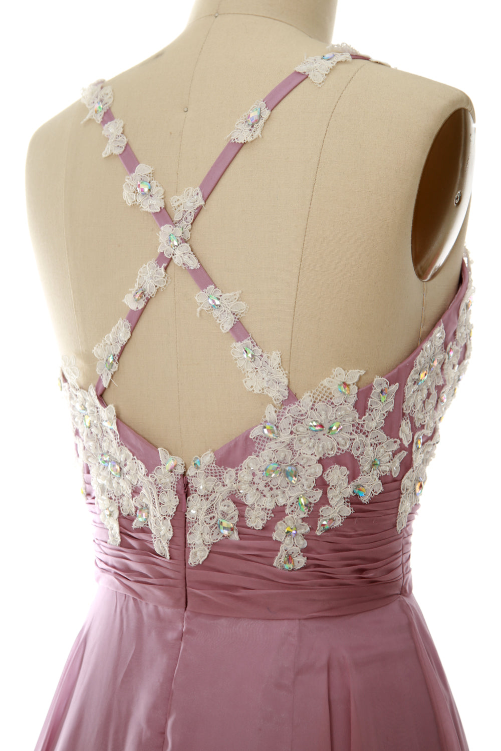 MACloth Women Prom Homecoming Dresses Straps Wedding Guest Cocktail Formal Gown