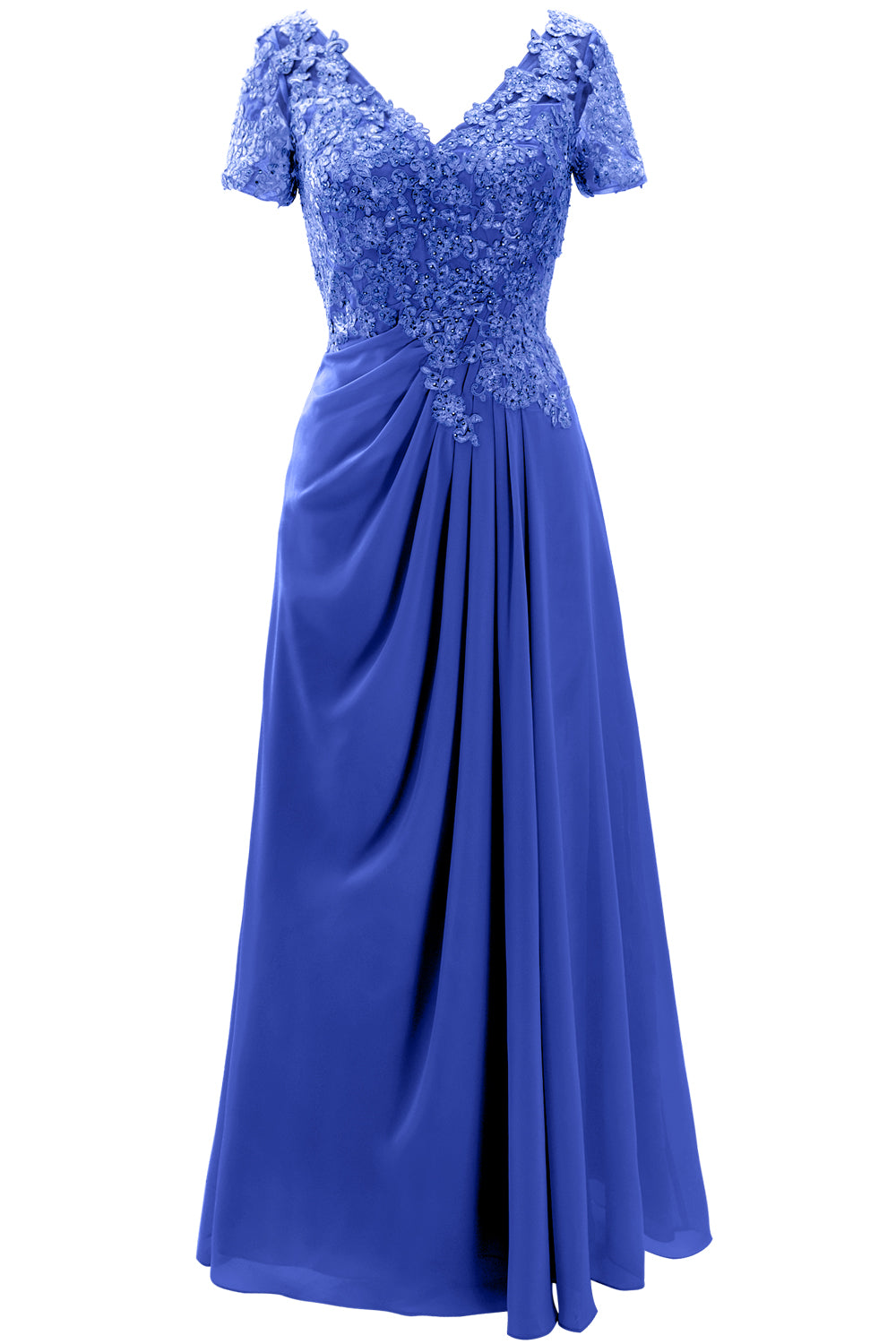 MACloth Damen Kleider für die Brautmutter, kurzärmlig, Spitze, für Hochzeit, Abendkleid