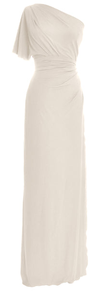 MACloth Elegant One Shoulder Simple Prom Gown Jersey Wedding Party Formal Dress