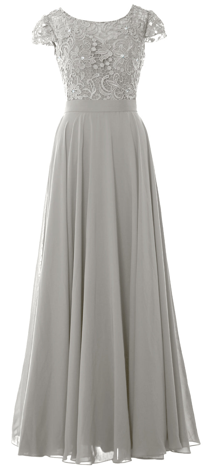 MACloth Damen Kleider für die Brautmutter mit Flügelärmeln, für Hochzeit, Brautjungfer, Probe