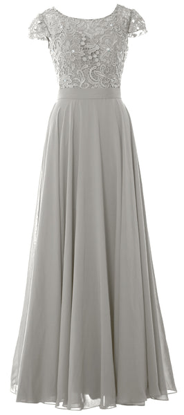 MACloth Women Mother of Bride Dresses Cap Sleeves Wedding Bridesmaid Rehearsal