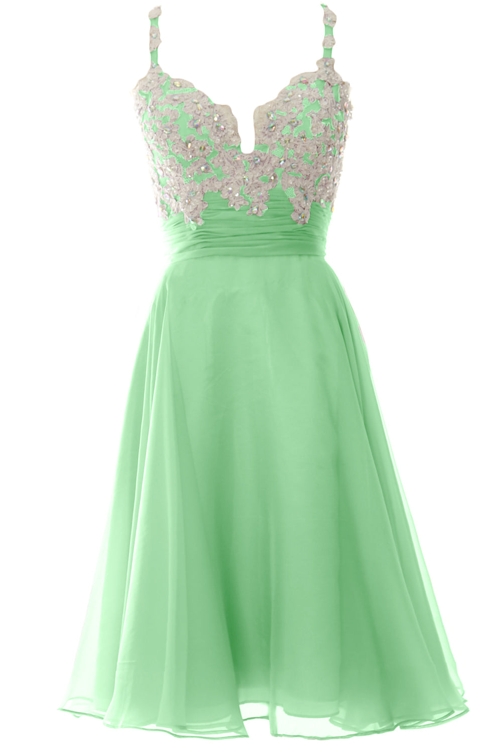 MACloth Women Prom Homecoming Dresses Straps Wedding Guest Cocktail Formal Gown