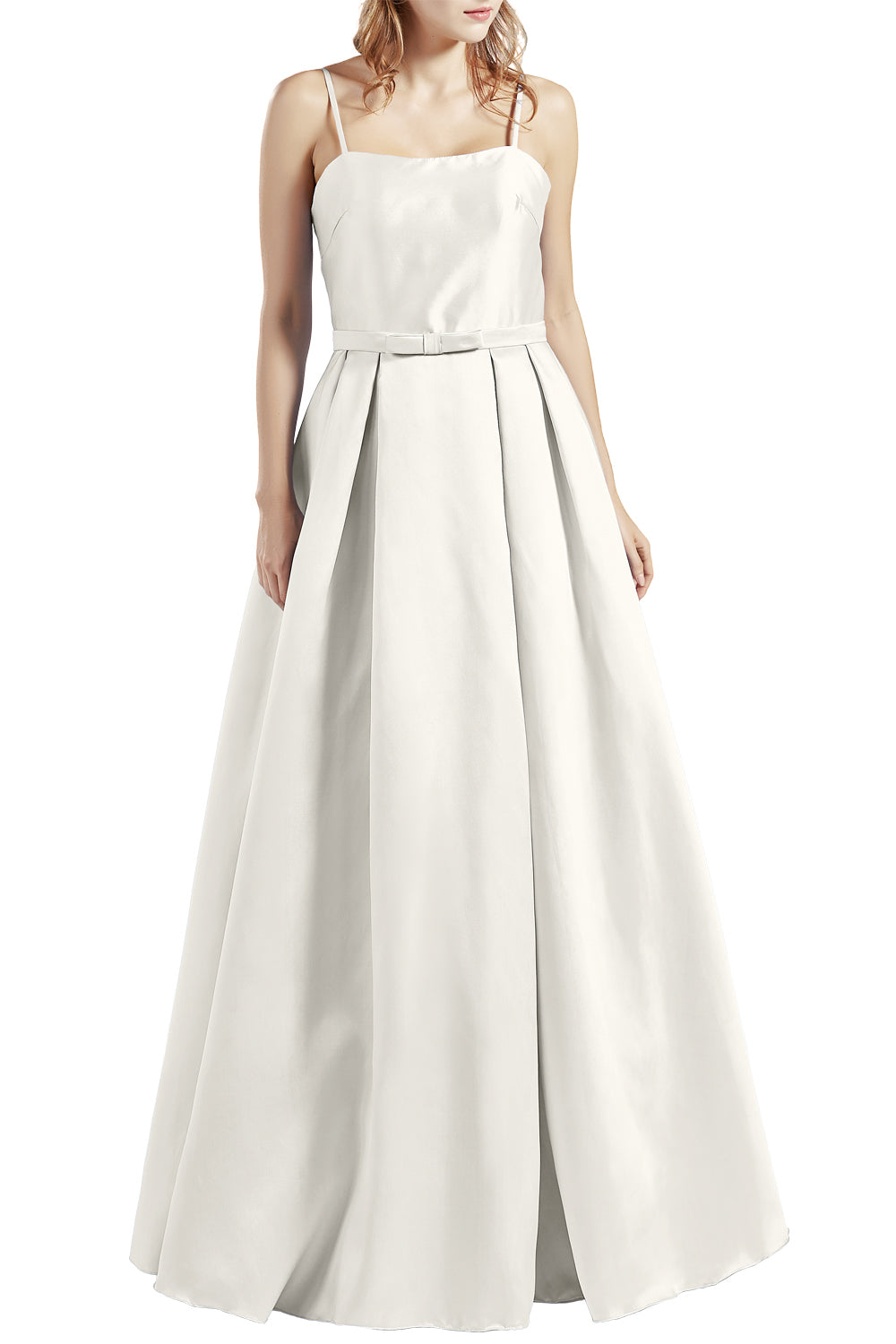 MACloth Damen Langes ärmelloses Satin-Ballkleid, Partykleid, Homecoming-Abendkleid