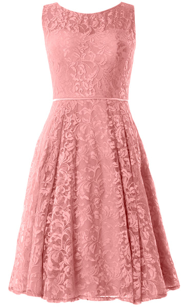 MACloth Women Lace Cocktail Dresses Vintage Short Wedding Party Guest Mother