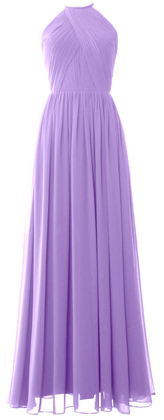 MACLoth Halter Long Bridesmaid Dresses Wedding Formal Evening Gown MoH