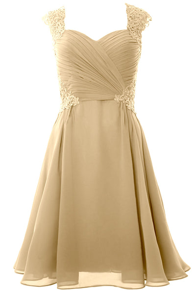 MACloth Women Cap Sleeve Cocktail Dress 2017 Short Wedding Party Formal Gown