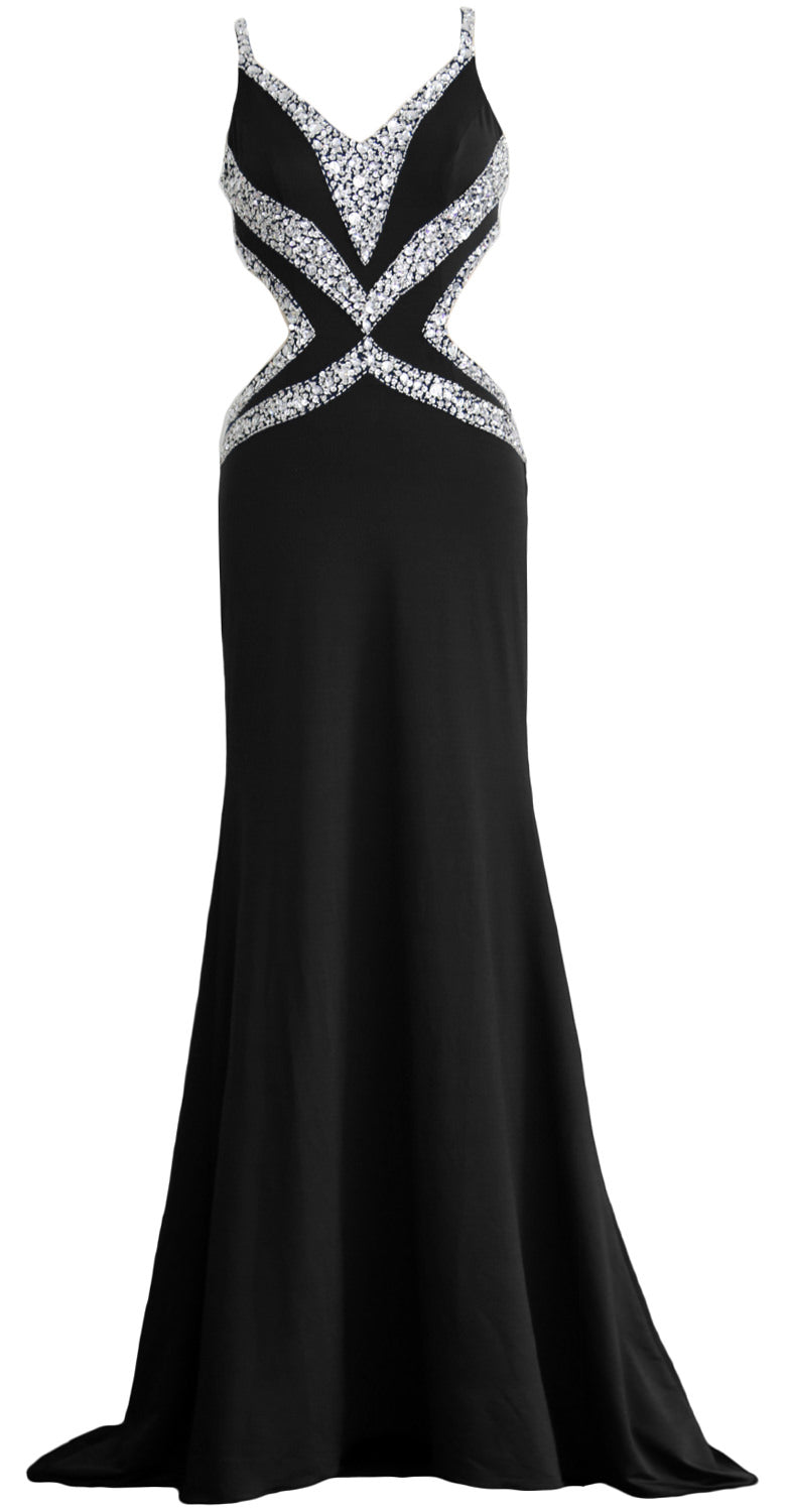 MACloth Damen-Kleid, lang, V-Ausschnitt, sexy, Meerjungfrau, Abschlussball, Partykleid, formelles Abendkleid