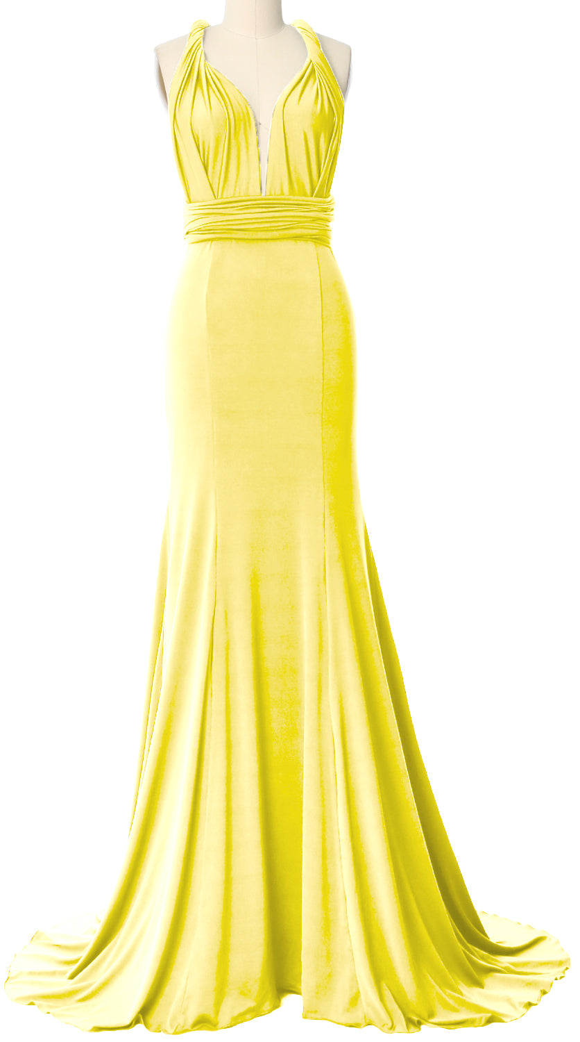 MACloth Convertible Wrap Multi Way Bridesmaid Dress Maxi Evening Formal Gown