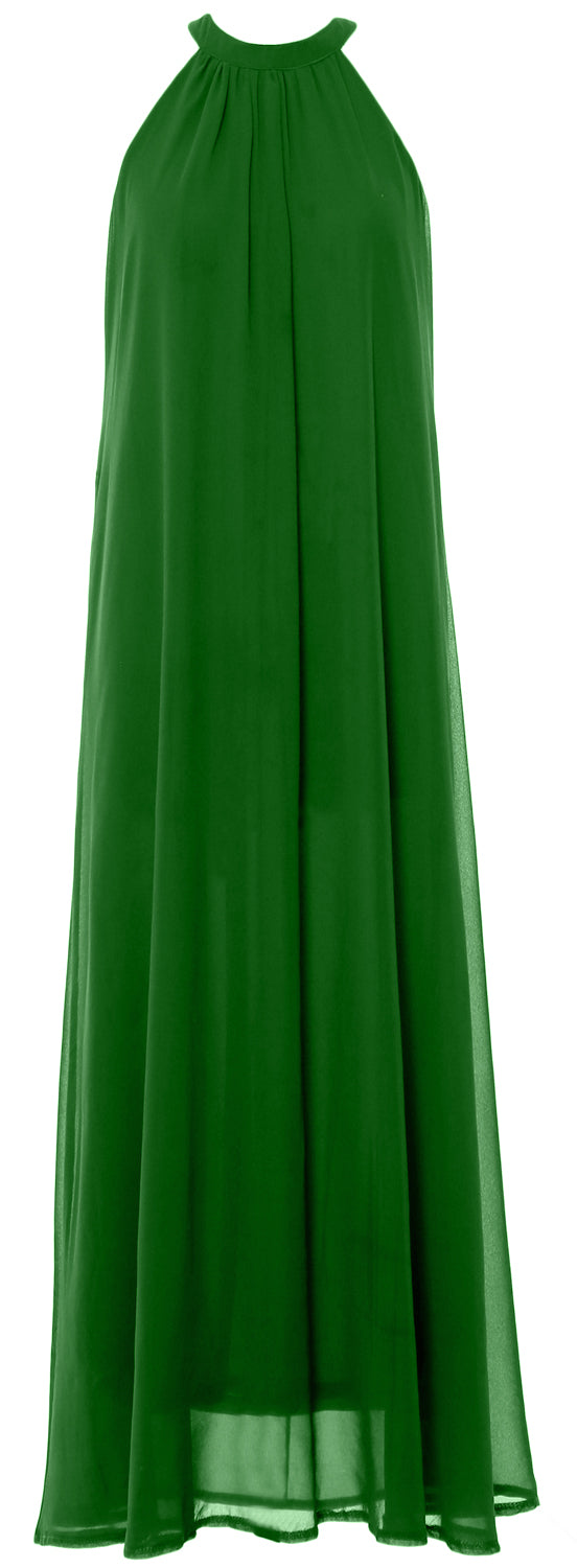 MACloth Damen Neckholder Chiffon Lange Hochzeit Party Brautjungfernkleider Mutter