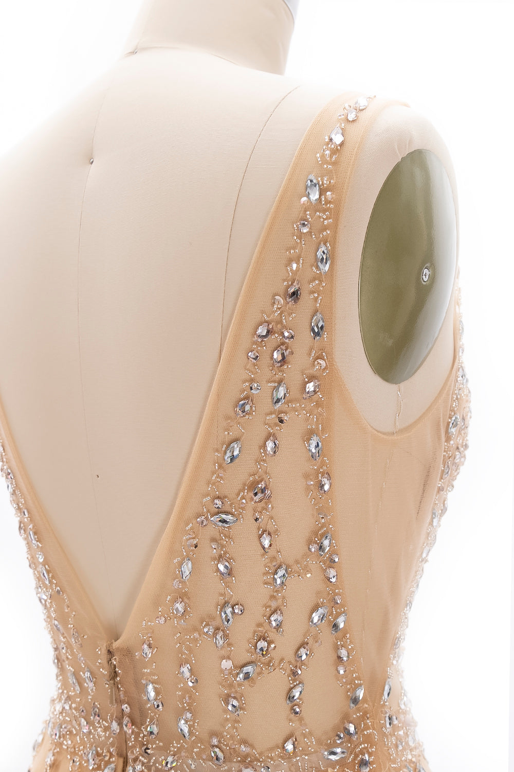 MACloth Ballkleid mit tiefem V-Ausschnitt, Tüll, lang, formelles Abendkleid, Brautkleid, Hochzeit