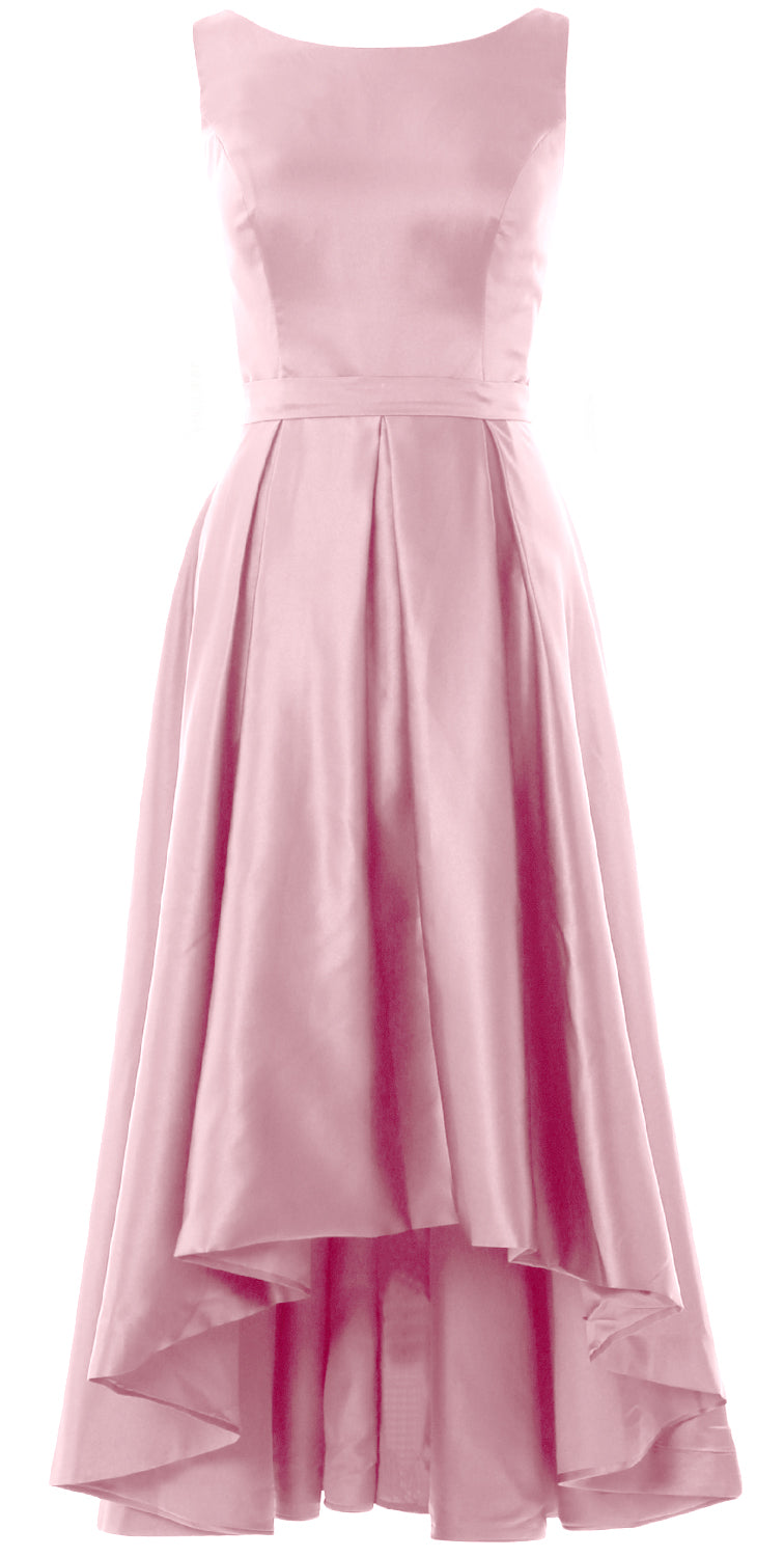 MACloth Hi-Lo Brautjungfernkleider Ärmellos Cocktail Hochzeit Party Abendkleid