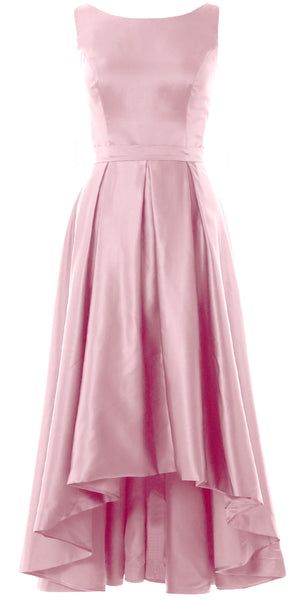 MACloth Hi-Lo Bridesmaid Dresses Sleeveless Cocktail Wedding Party Formal Gown