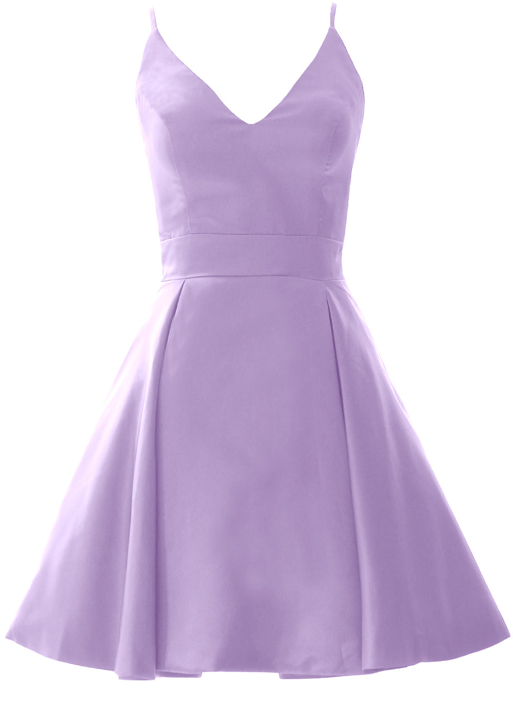 MACloth Mini vestidos de fiesta de graduación con escote en V de satén para invitados de boda