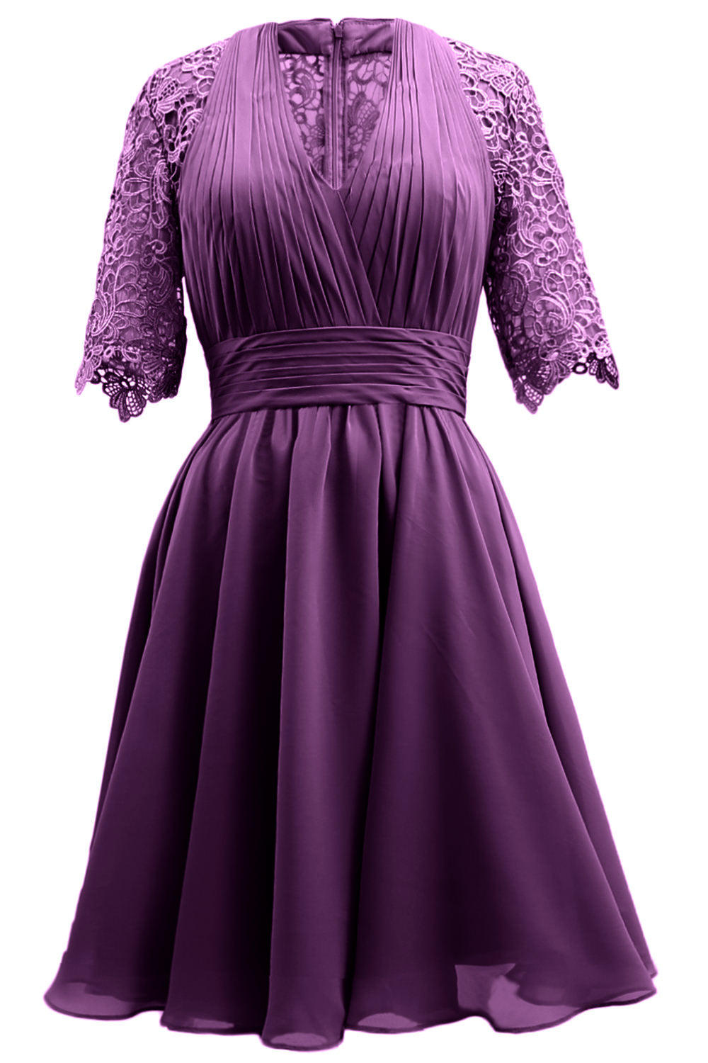 MACloth Vestidos de madre de la novia Encaje Cóctel Fiesta Invitada de boda Medias mangas