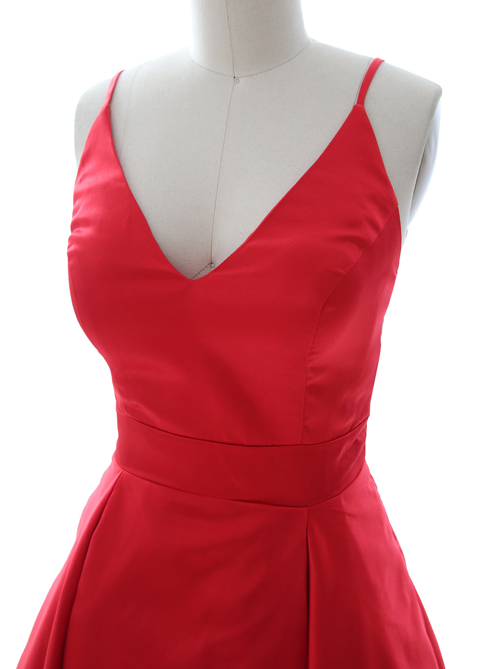 MACloth Mini vestidos de fiesta de graduación con escote en V de satén para invitados de boda