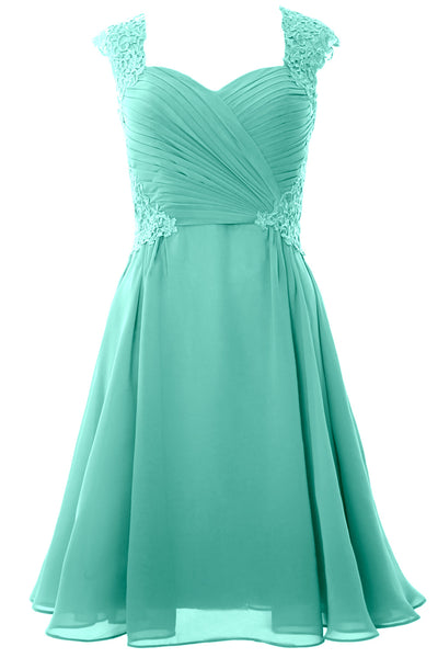 MACloth Women Cap Sleeve Cocktail Dress 2017 Short Wedding Party Formal Gown