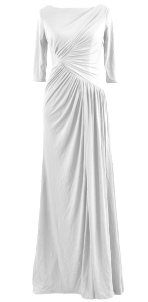 MACloth Women Mother Bride Dresses Half Sleeves Long Evening Party Formal Gown