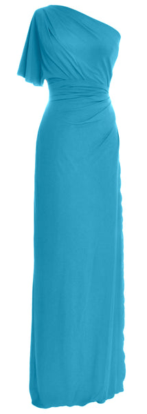 MACloth Elegant One Shoulder Simple Prom Gown Jersey Wedding Party Formal Dress