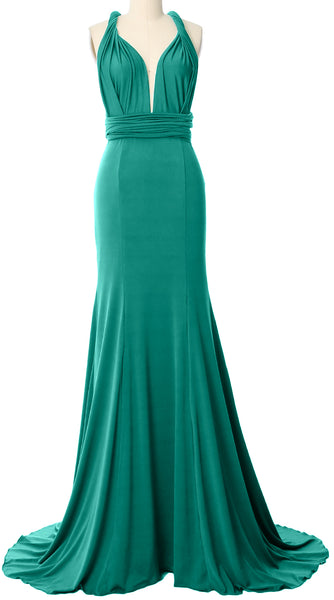 MACloth Convertible Wrap Multi Way Bridesmaid Dress Maxi Evening Forma