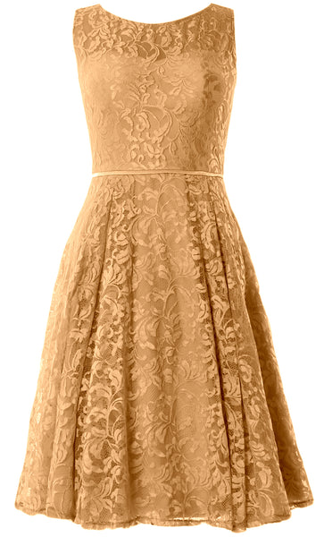 MACloth Women Lace Cocktail Dresses Vintage Short Wedding Party Guest Mother