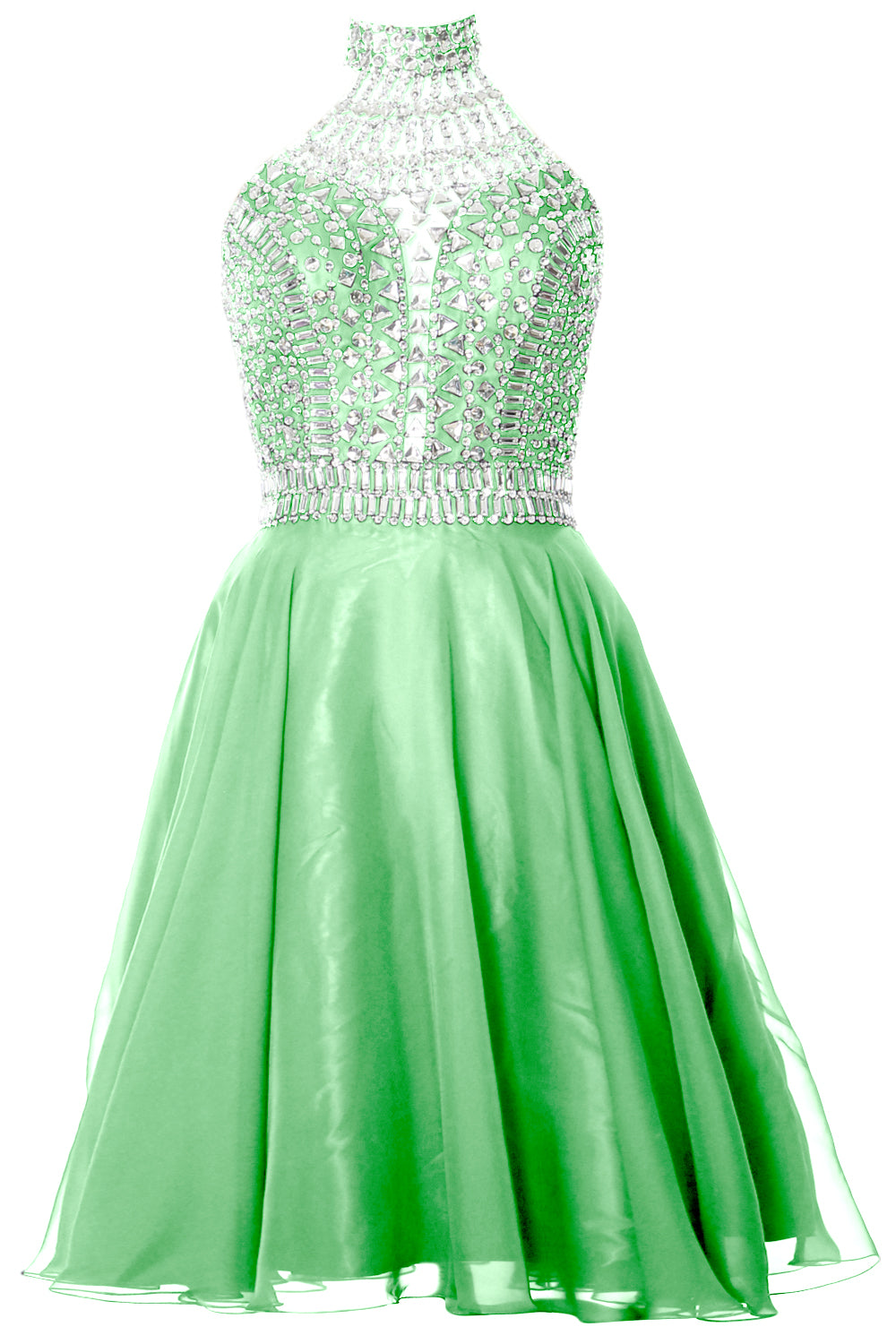 Vestido de fiesta de graduación con cuello alto y cuello halter de MACloth